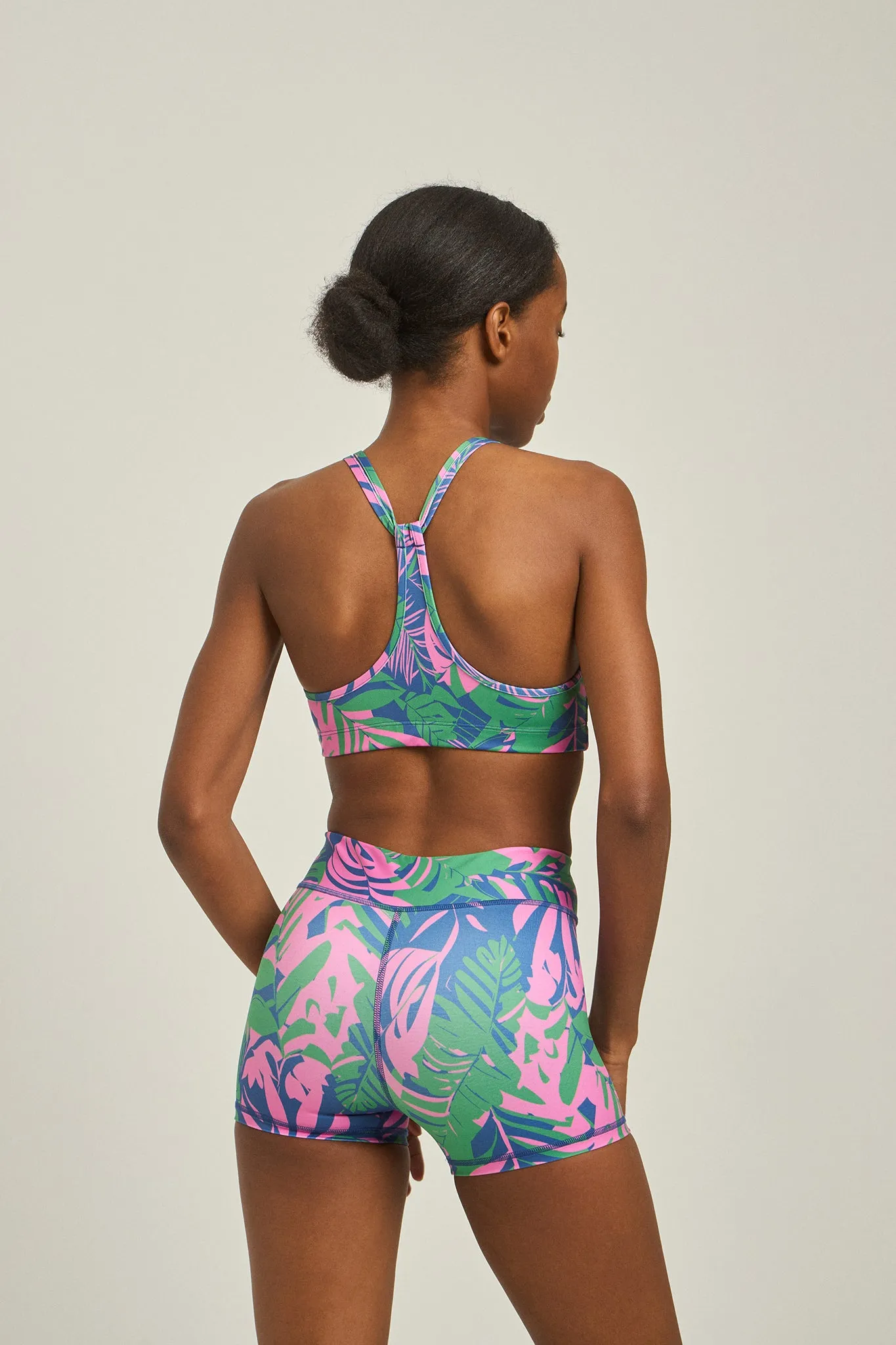 Αθλητικό μπουστάκι green exotic tropical print | Πράσινο