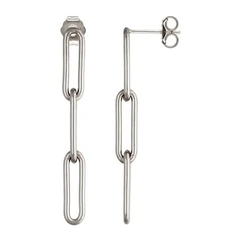 🔗 Paperclip Chain Studs with Butterflies (38mm) | Pair 💍💍