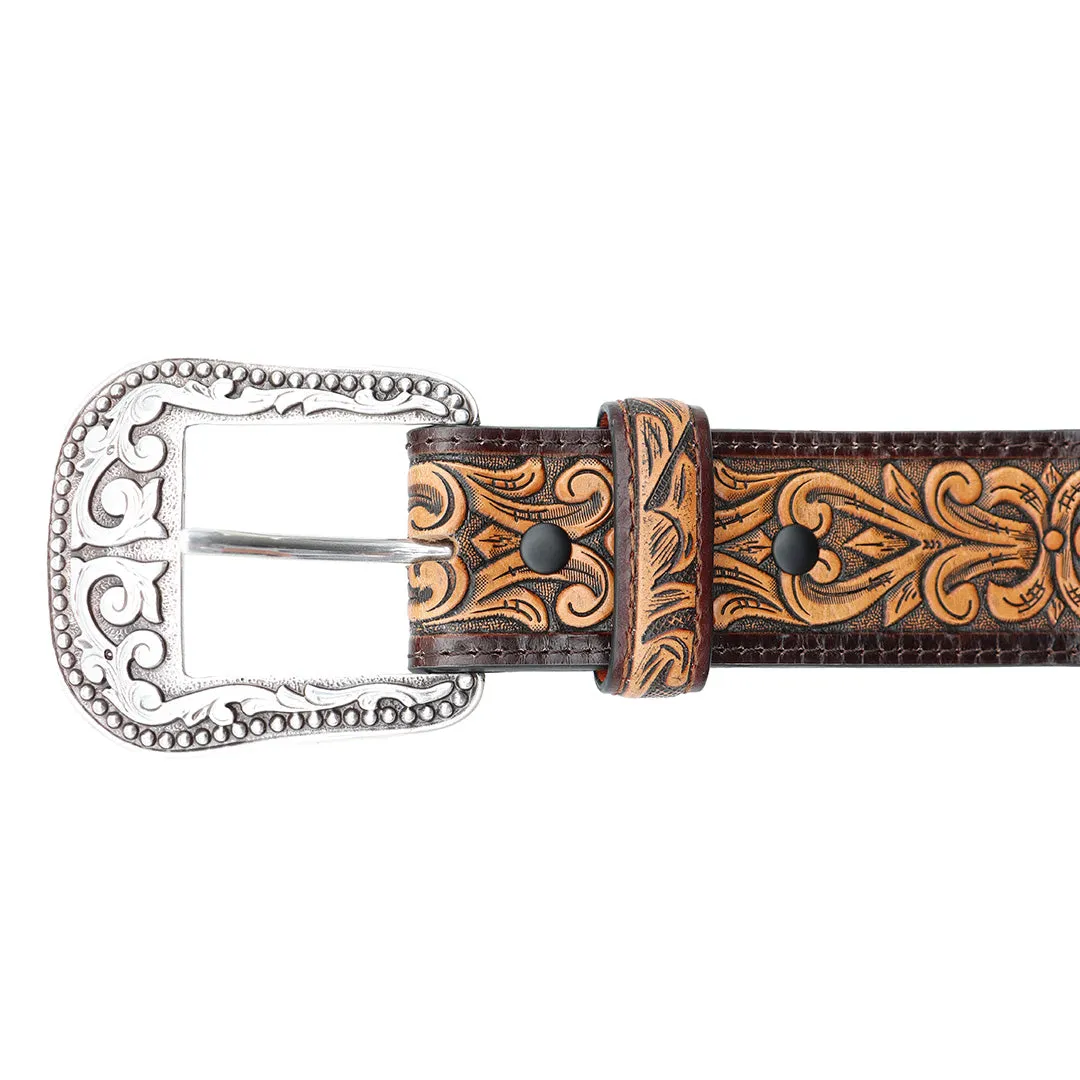 1 1/2" Exotic Alligator Print with Tooled Billets Belt