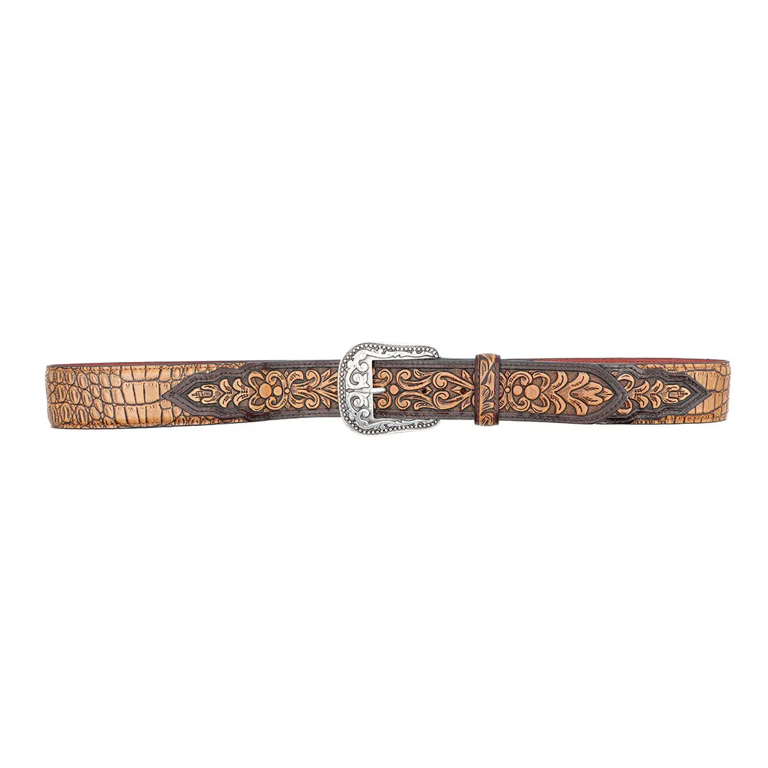 1 1/2" Exotic Alligator Print with Tooled Billets Belt
