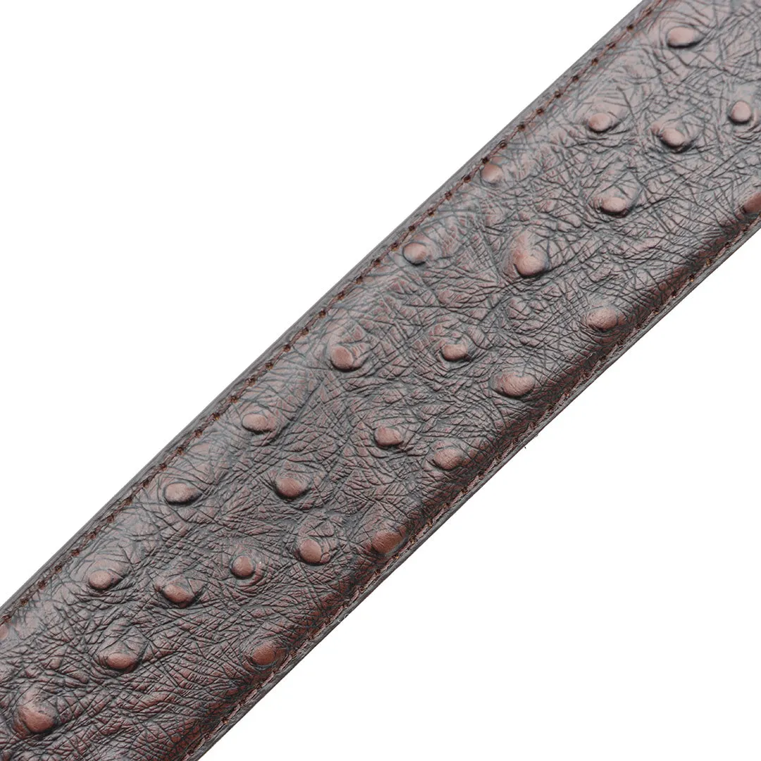 1 1/2" Exotic Ostrich Print with Tooled Billets Belt