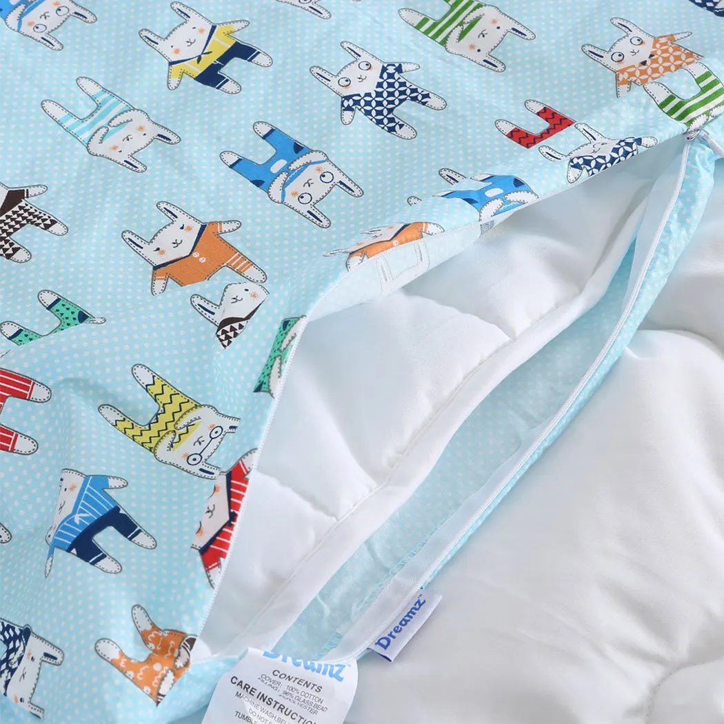 142x105cm Kids Cotton Weighted Blanket Lap Pad Cartoon Print Cover Blue