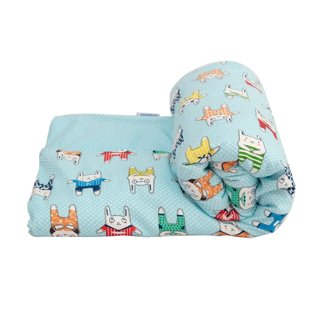 142x105cm Kids Cotton Weighted Blanket Lap Pad Cartoon Print Cover Blue