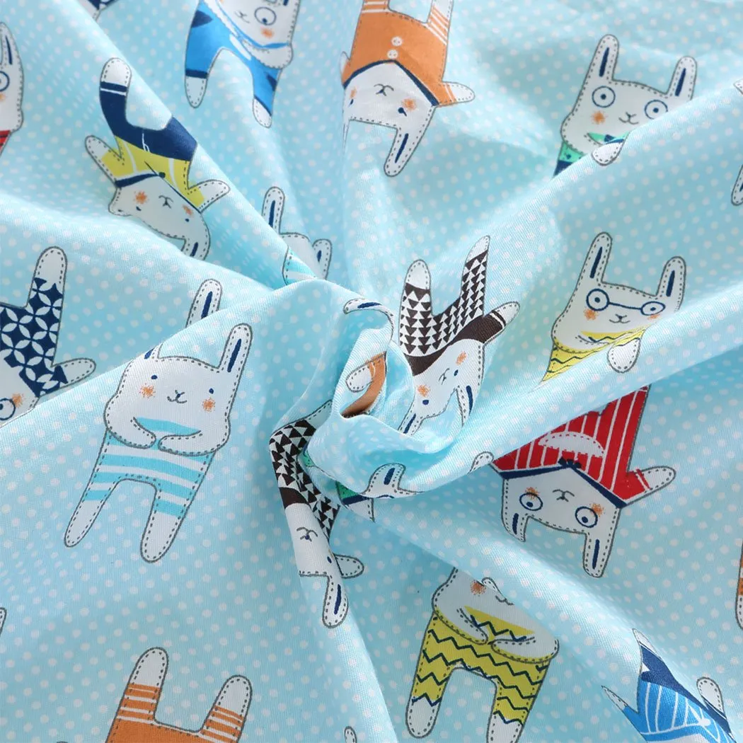 142x105cm Kids Cotton Weighted Blanket Lap Pad Cartoon Print Cover Blue