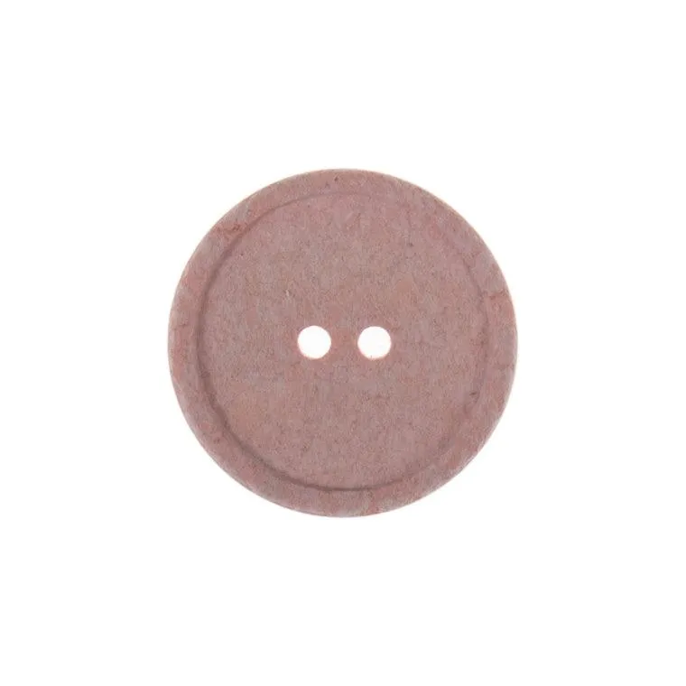 15mm Eco Button | 2 Hole | Recycled Cotton | Pink