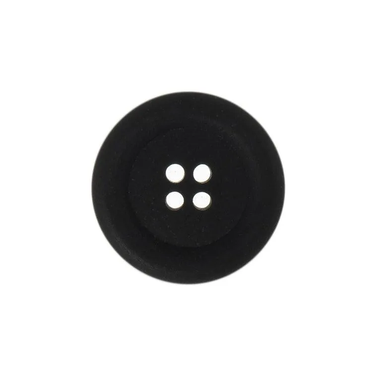 15mm Eco Button | 4 Hole | Hemp | Black