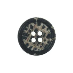 18mm Eco Button | 4 Hole | Jute | Navy