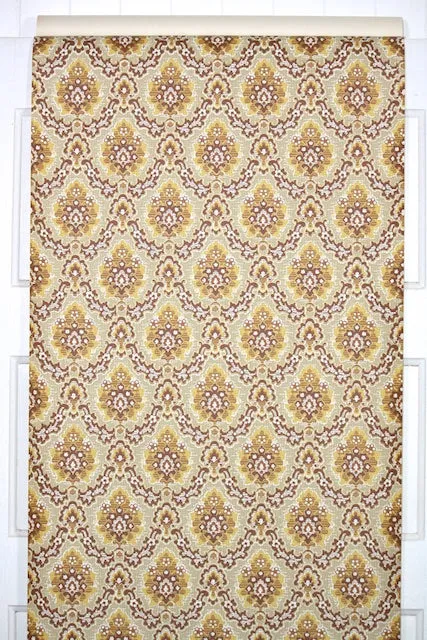1960s Damask Vintage Wallpaper