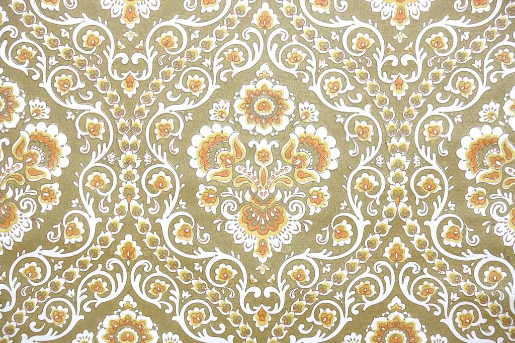 1970s Damask Vintage Wallpaper