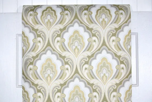 1970s Damask Vintage Wallpaper