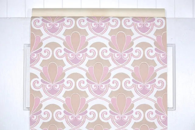 1970s Damask Vintage Wallpaper