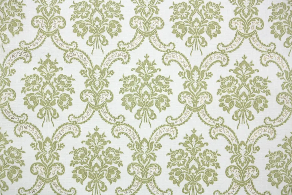 1970s Floral Damask Vintage Wallpaper