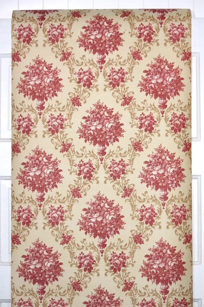 1970s Floral Vintage Wallpaper