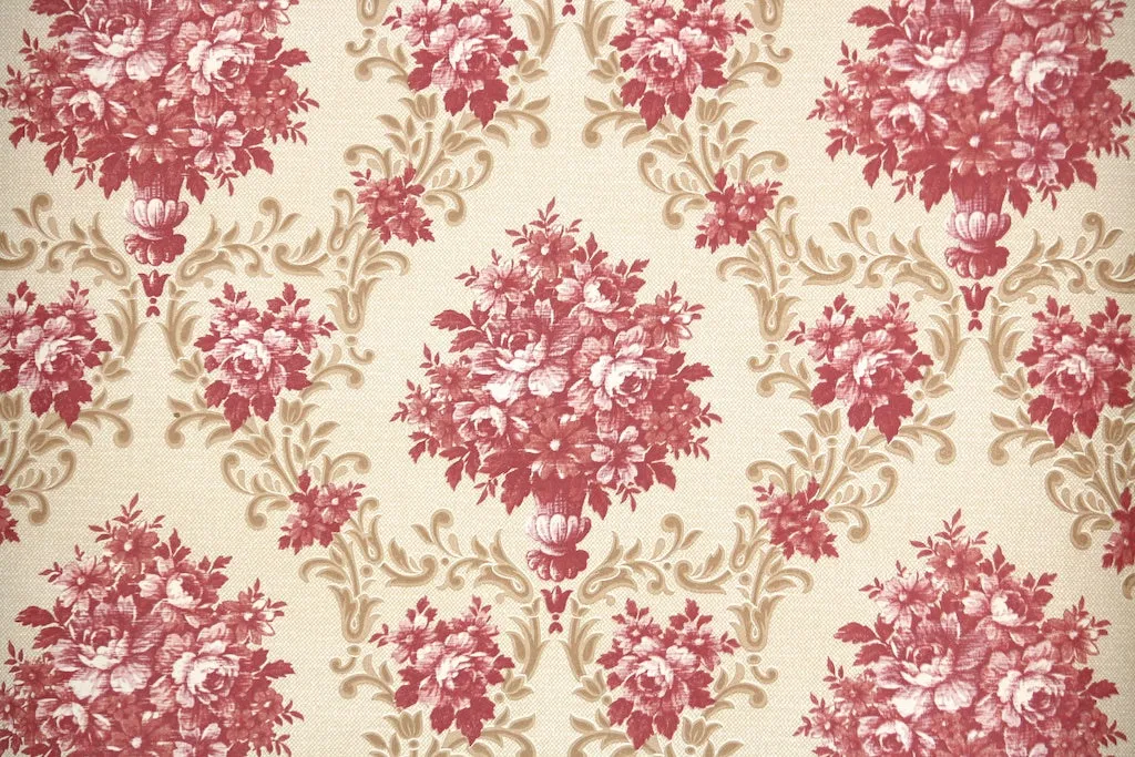 1970s Floral Vintage Wallpaper