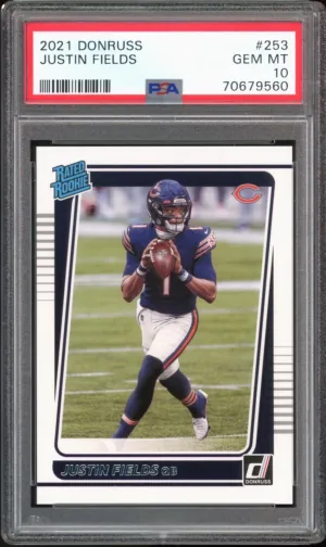 2021 Panini Donruss #253 Rated Rookie Justin Fields Bears PSA GEM MINT 10