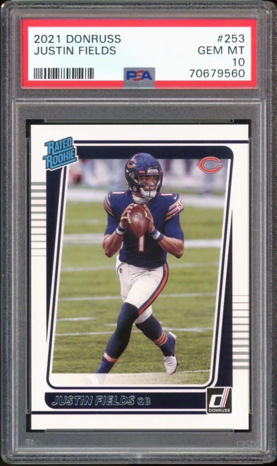 2021 Panini Donruss #253 Rated Rookie Justin Fields Bears PSA GEM MINT 10