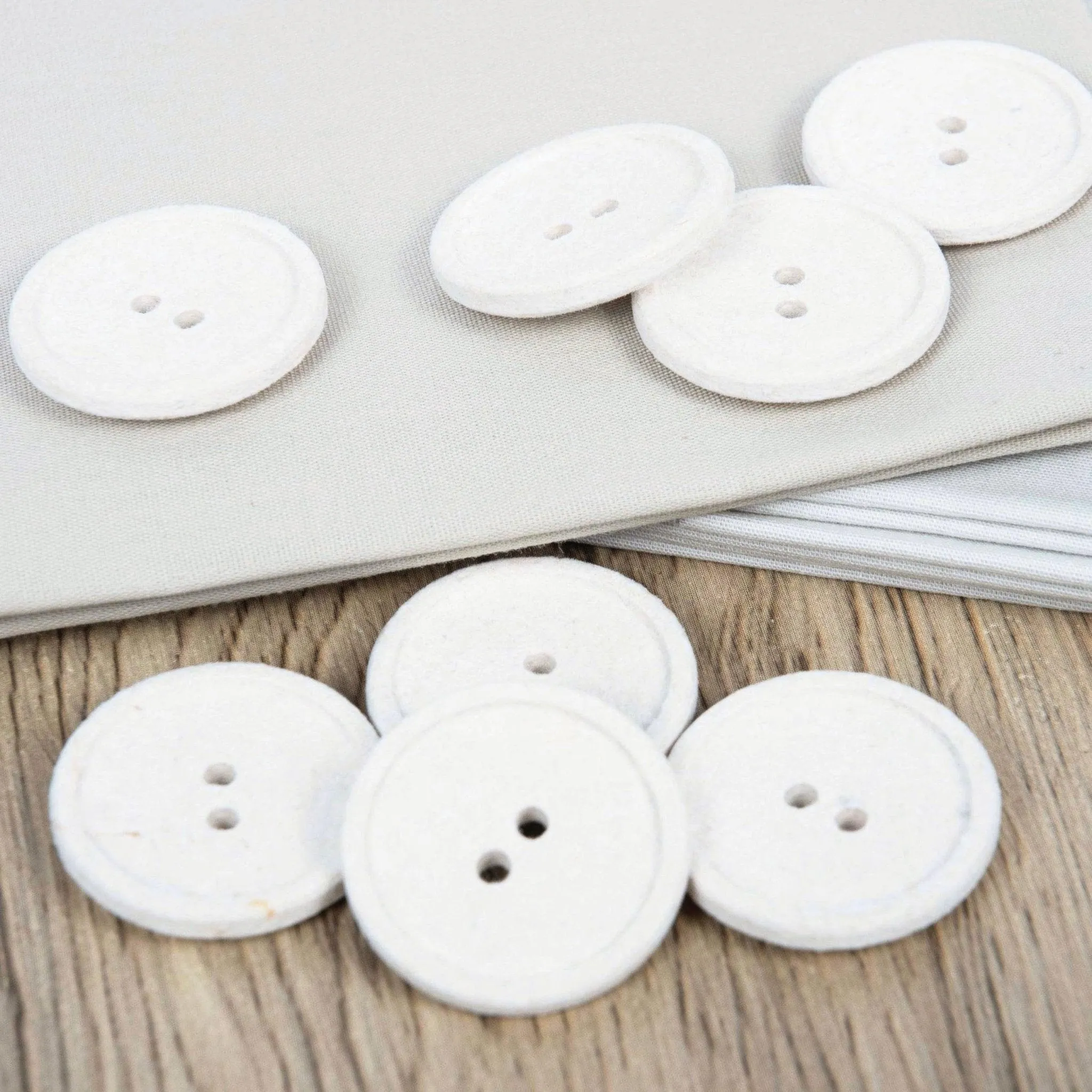 20mm Eco Button | 2 Hole | Recycled Cotton | Light Blue