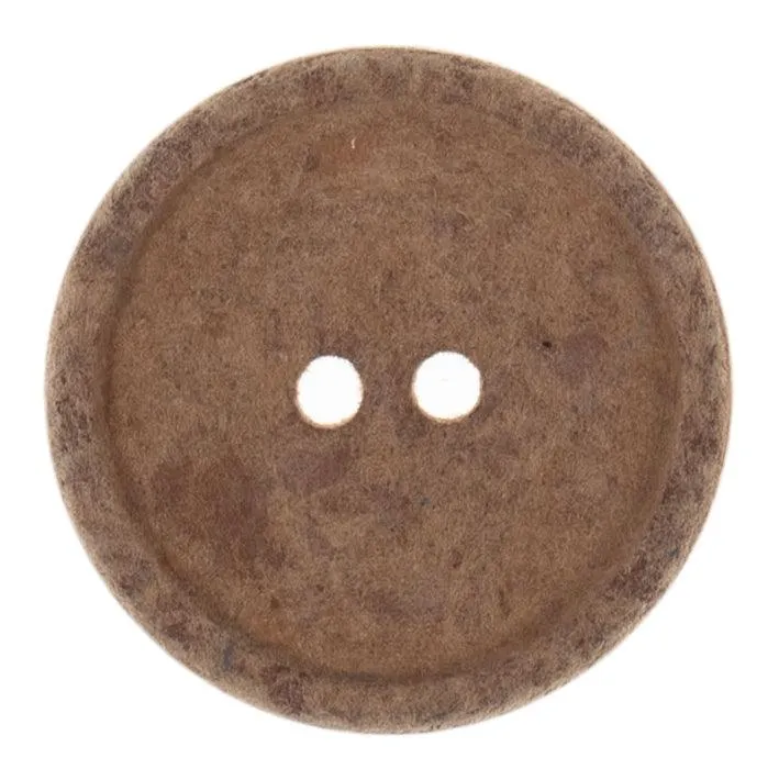 25mm Eco Button | 2 Hole | Recycled Cotton | Light Brown