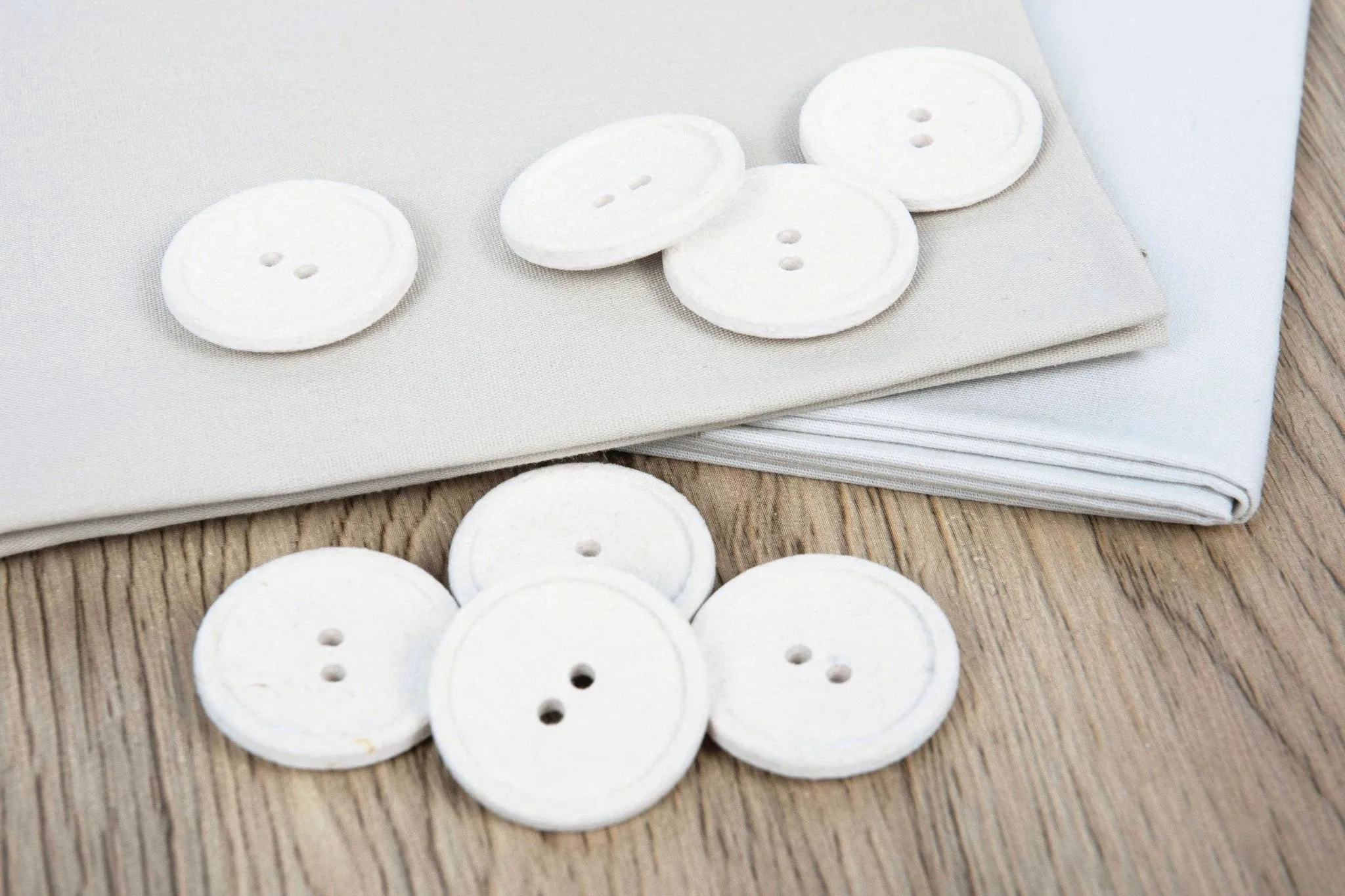 25mm Eco Button | 2 Hole | Recycled Cotton | Red