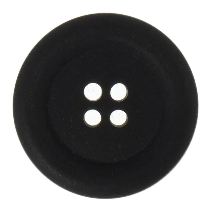 25mm Eco Button | 4 Hole | Hemp | Black