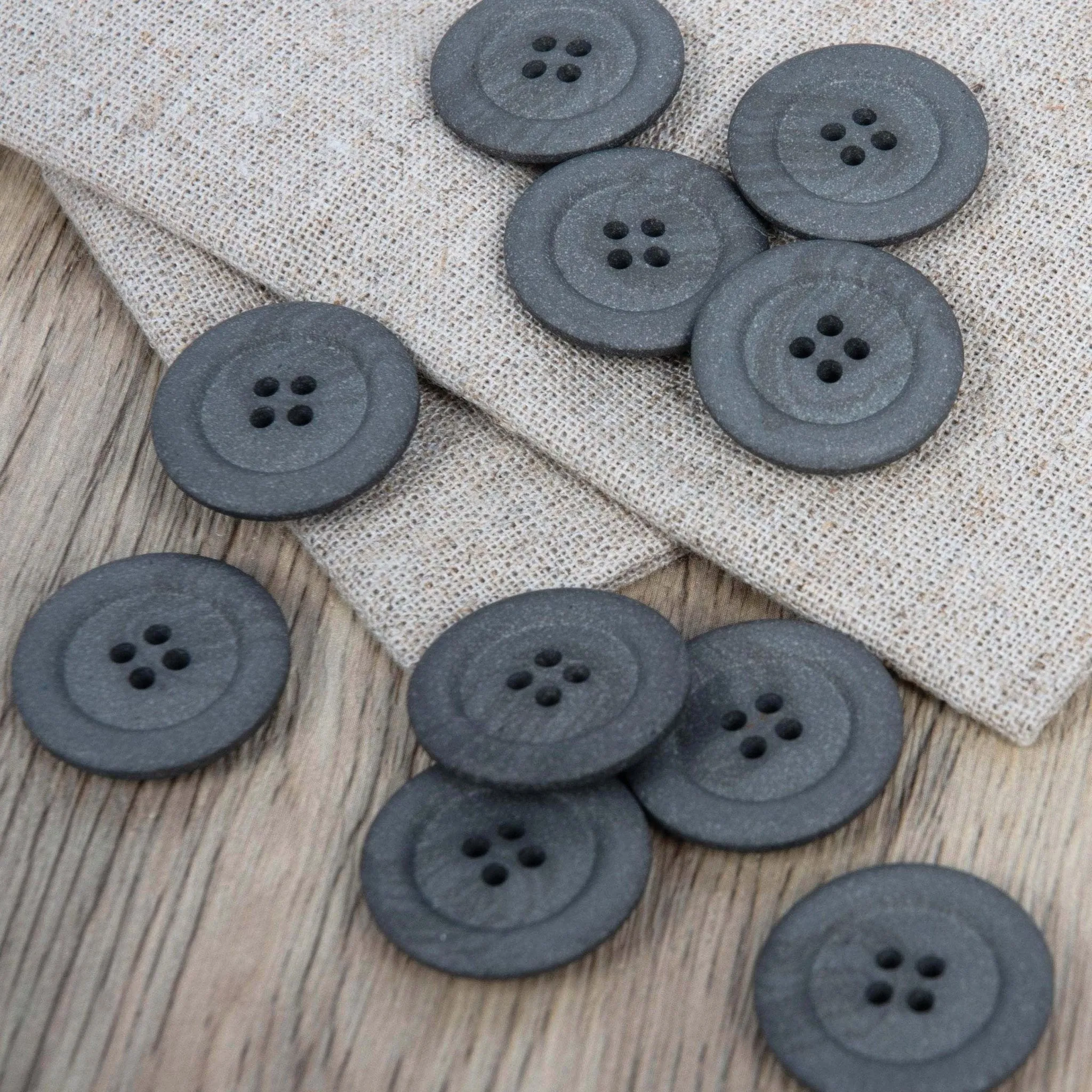 25mm Eco Button | 4 Hole | Hemp | Pink
