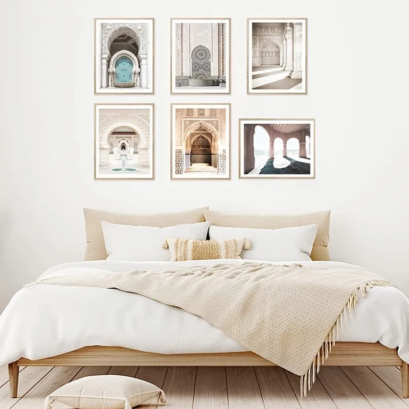 6-Piece Islamic Mosque Architectural Art Decorative Painting Set
