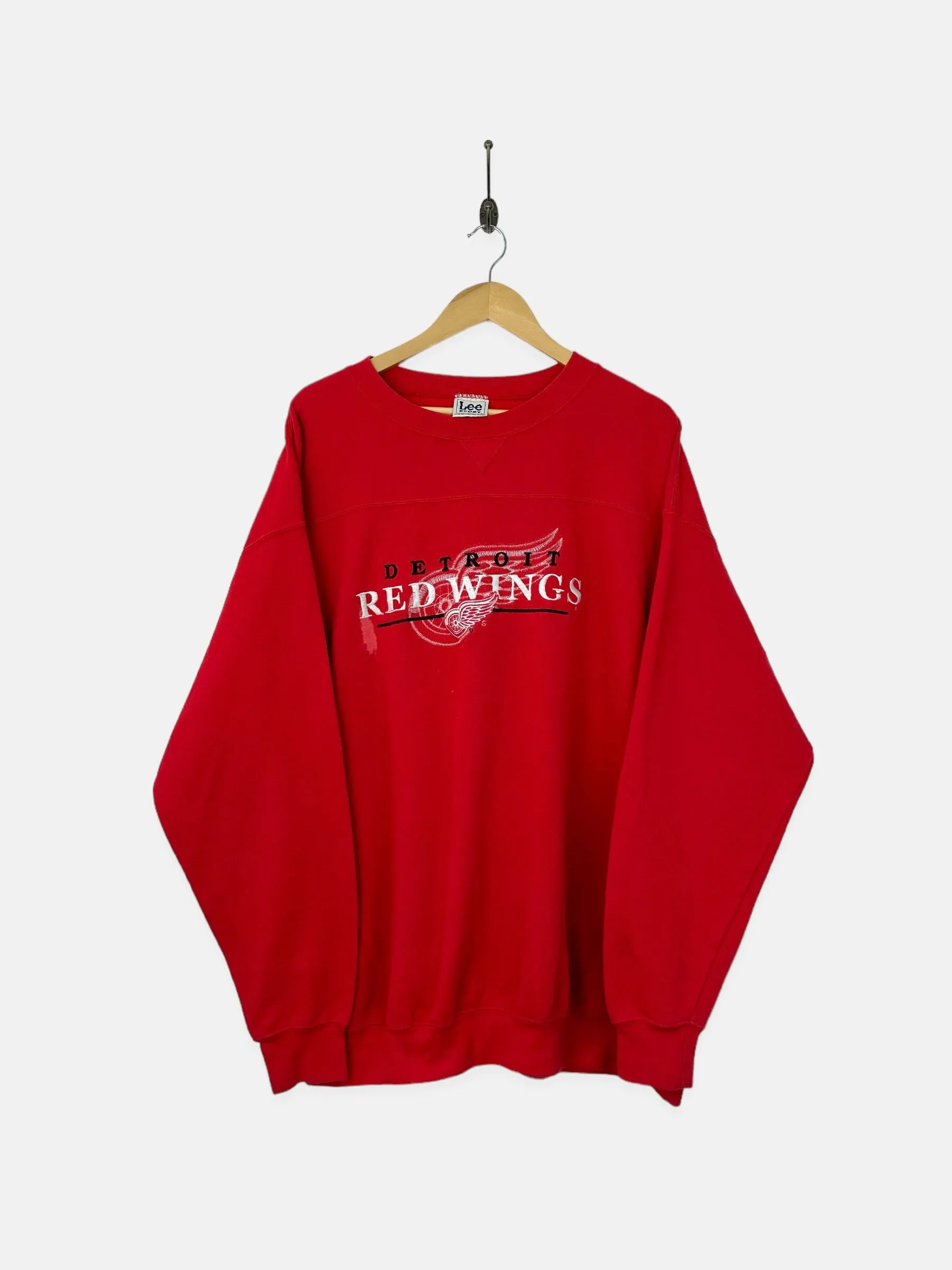 90's Detroit Red Wings NHL Embroidered Vintage Sweatshirt Size 2-3XL
