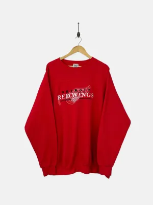 90's Detroit Red Wings NHL Embroidered Vintage Sweatshirt Size 2-3XL