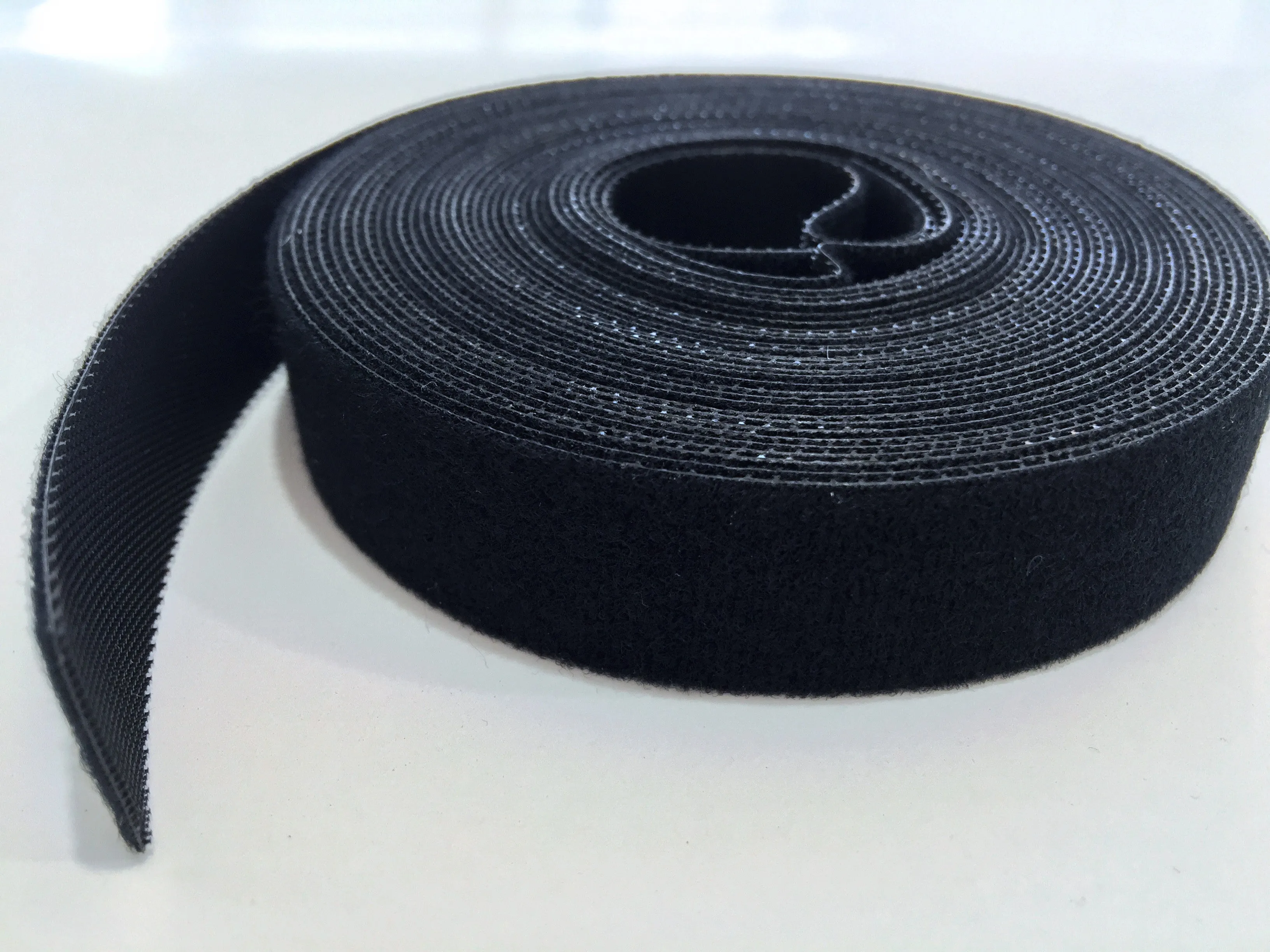 AIRNIX 3/4" X 20' Black Nylon Cable Tie Roll, Double-Sided Hook & Loop