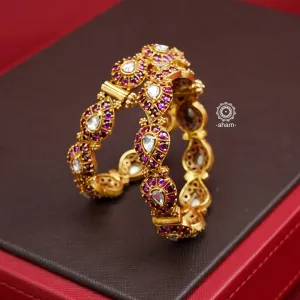 Ambi Gold Polish Silver Kada (Size: 2.3 Openable)
