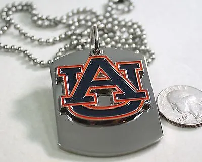 Auburn University logo X large dog tag stainless steel necklace logo