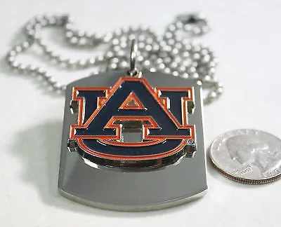 Auburn University logo X large dog tag stainless steel necklace logo