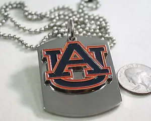 Auburn University logo X large dog tag stainless steel necklace logo