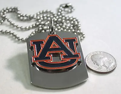Auburn University logo X large dog tag stainless steel necklace logo
