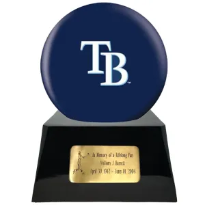 Baseball Trophy Urn Base with Optional Tampa Bay Rays Team Sphere