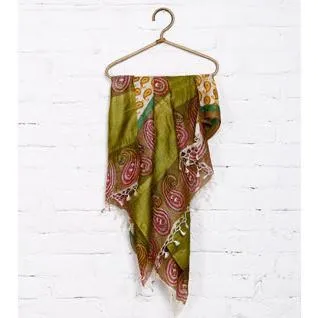 Beige, Mustard & Green Tussar Silk Dupattas