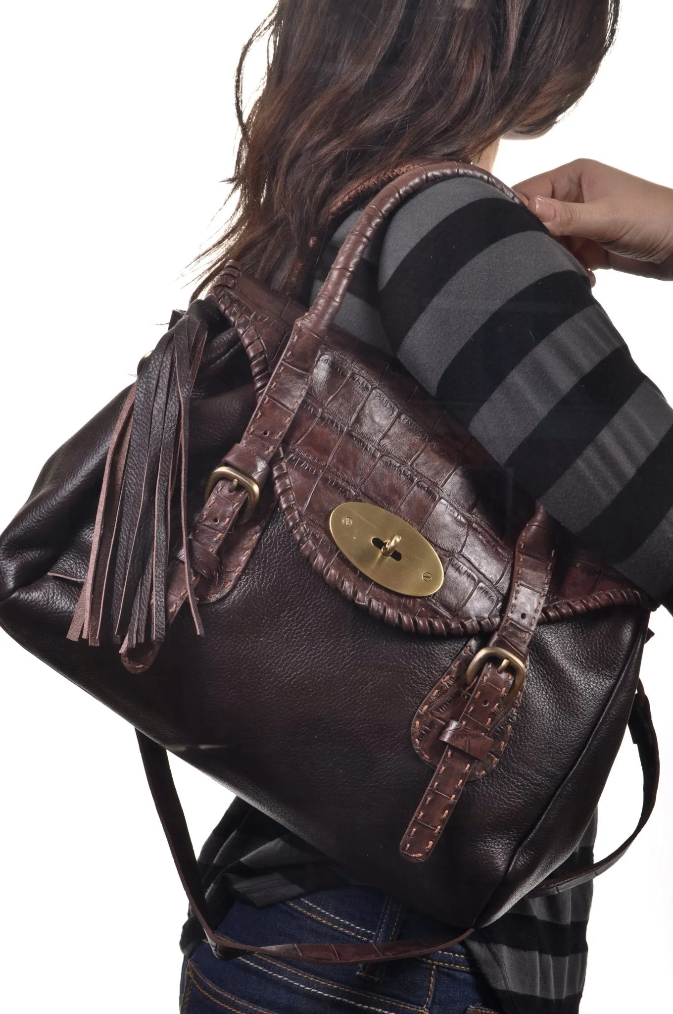 BETSY Brown Croco