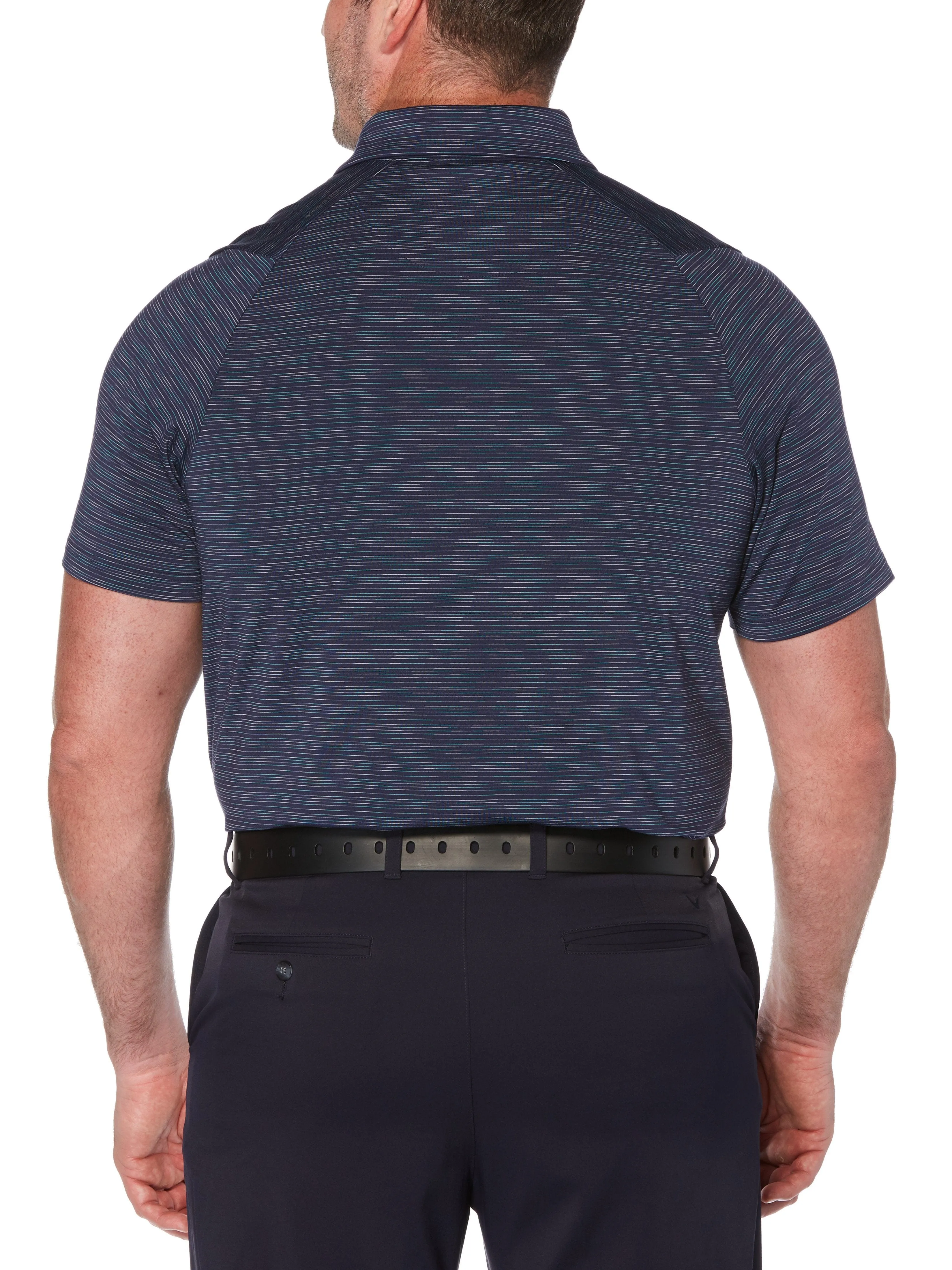 Big & Tall Marled Texture Stripe Polo