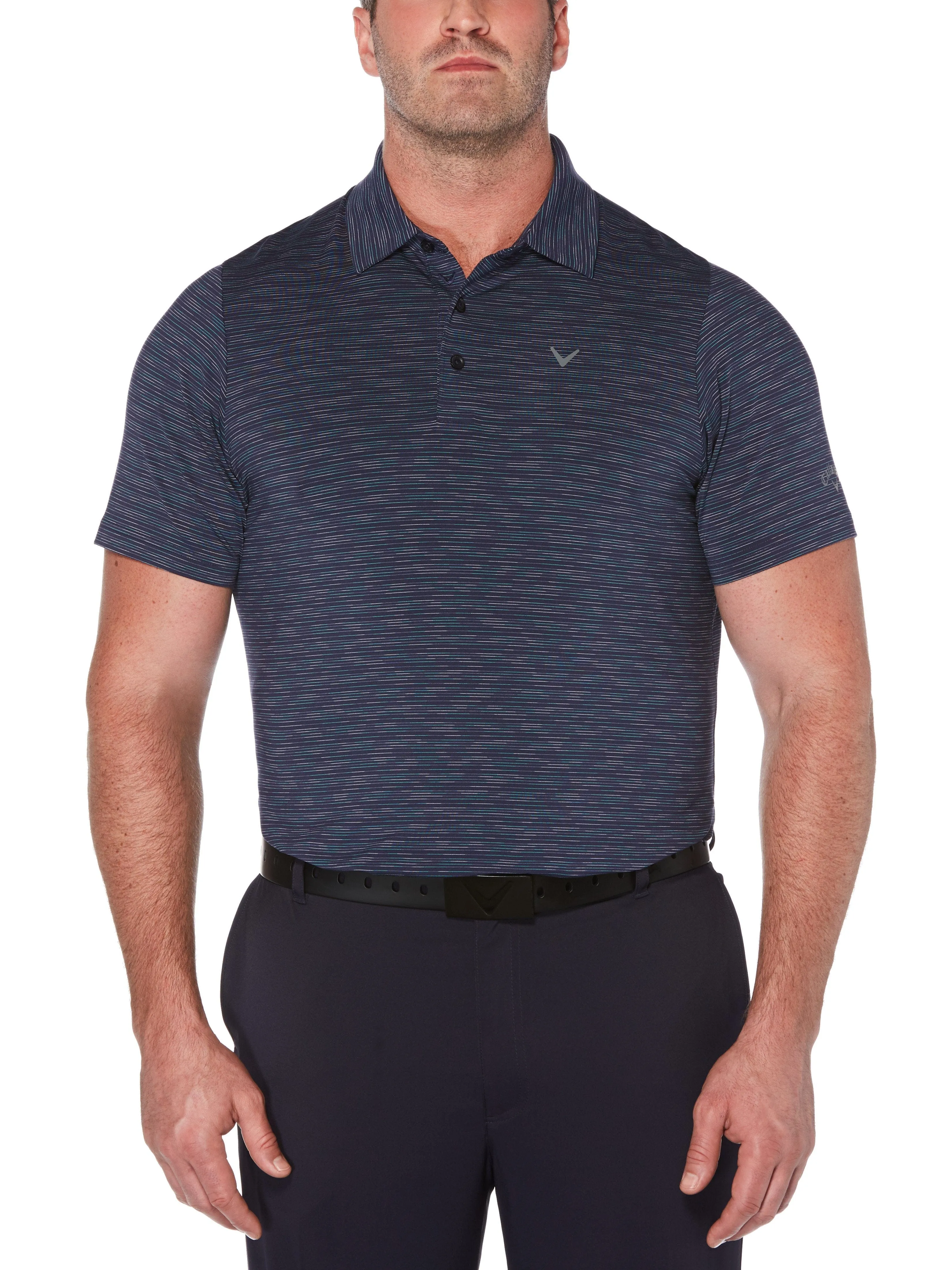 Big & Tall Marled Texture Stripe Polo