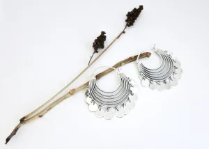 BINAH shimmering concentric arcs hoops