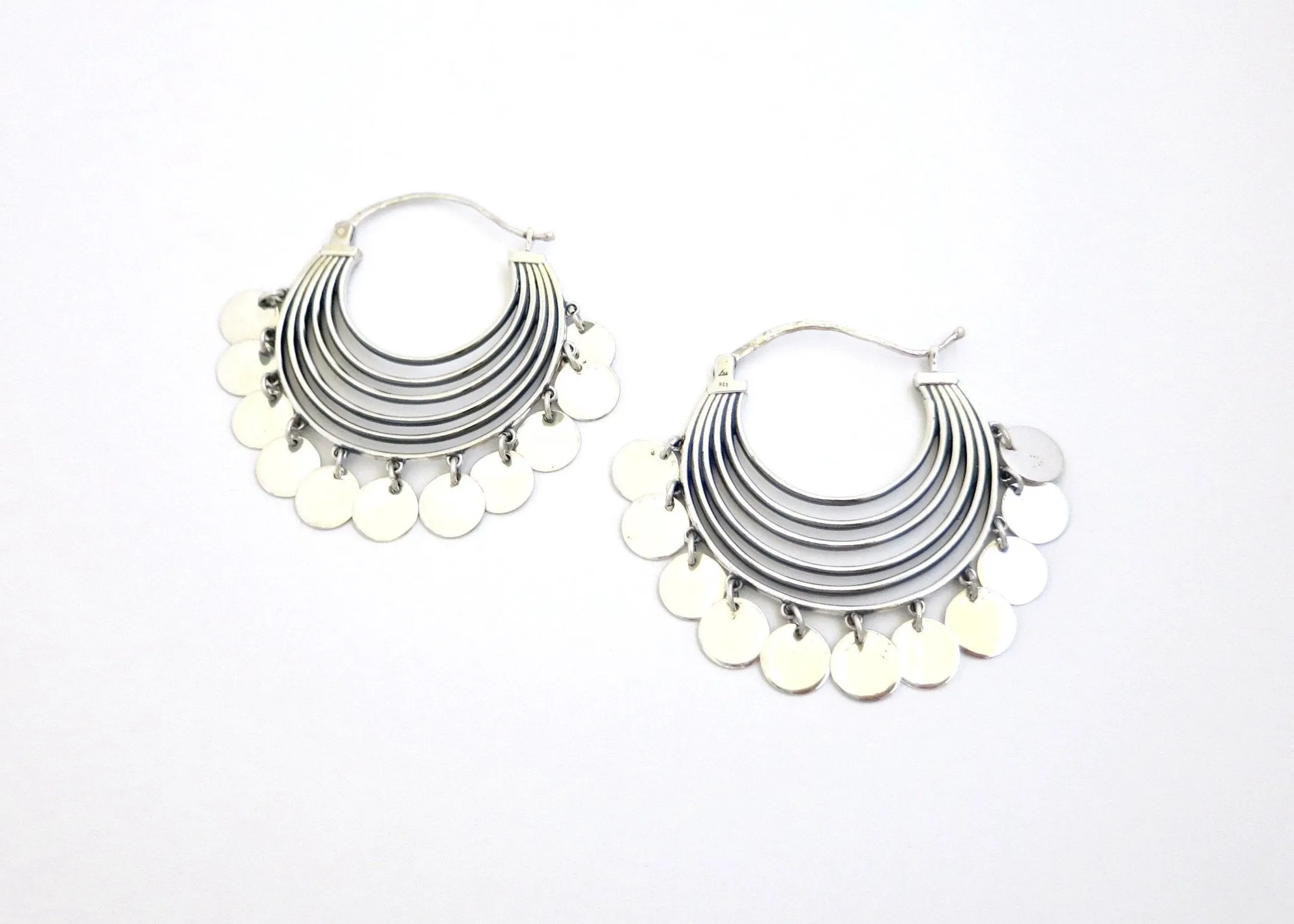 BINAH shimmering concentric arcs hoops