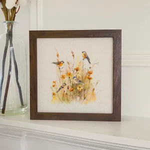 Birds in Tall Grass - Framed Sign