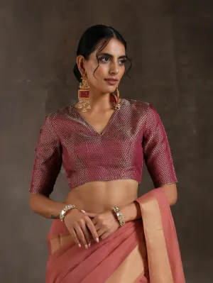 Blouse - Wine Jacquard With Keyhole Back