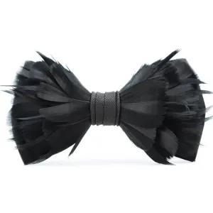Brackish Rice Black Goose Feather Bowtie