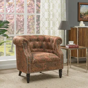 Brand new Great Quality Huntingdon 21" Chesterfield Chair, Paisley! 300 Lb Capacity! Retails $486 W/Tax on Sale!