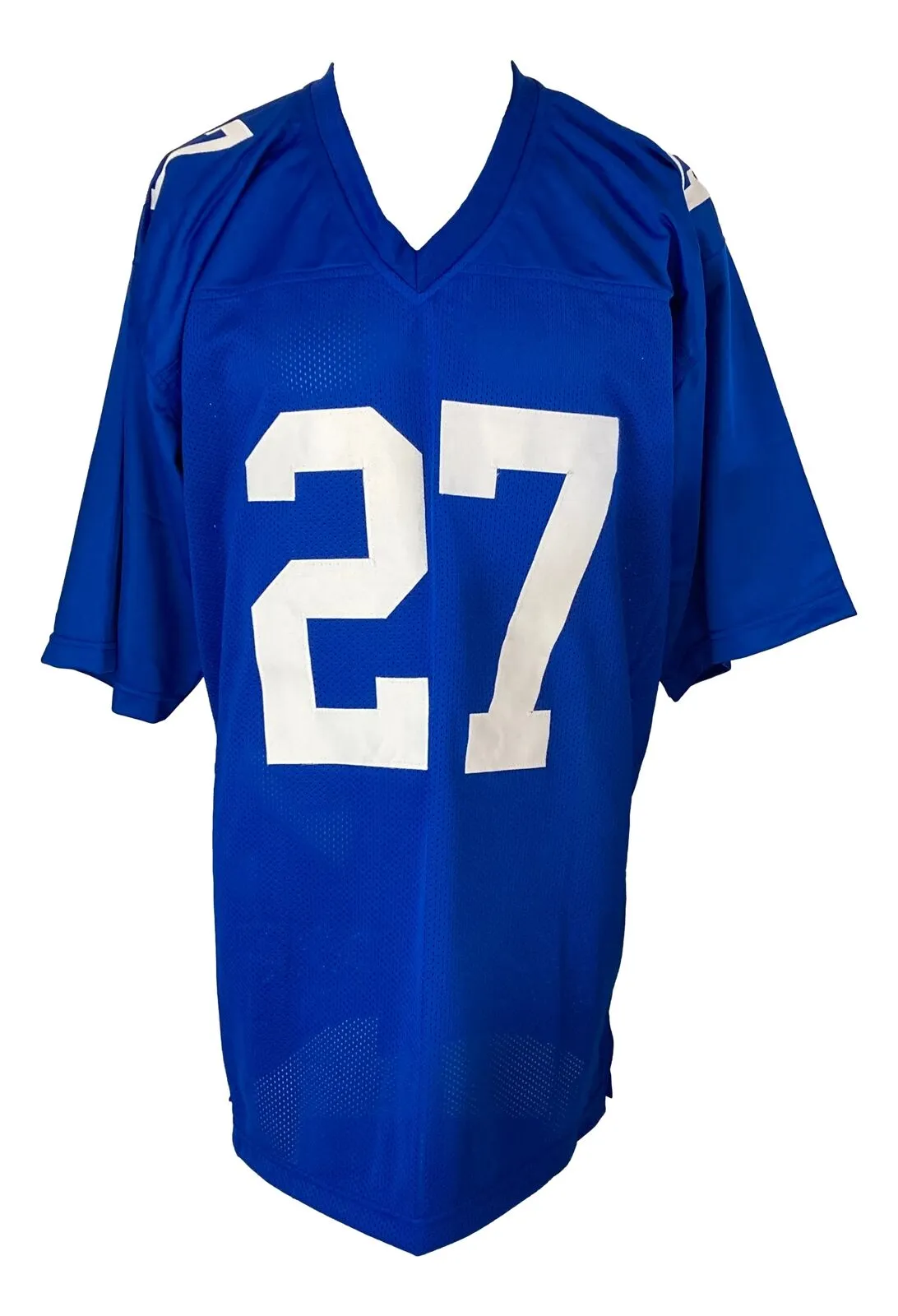 Brandon Jacobs New York Signed Blue Football Jersey BAS ITP