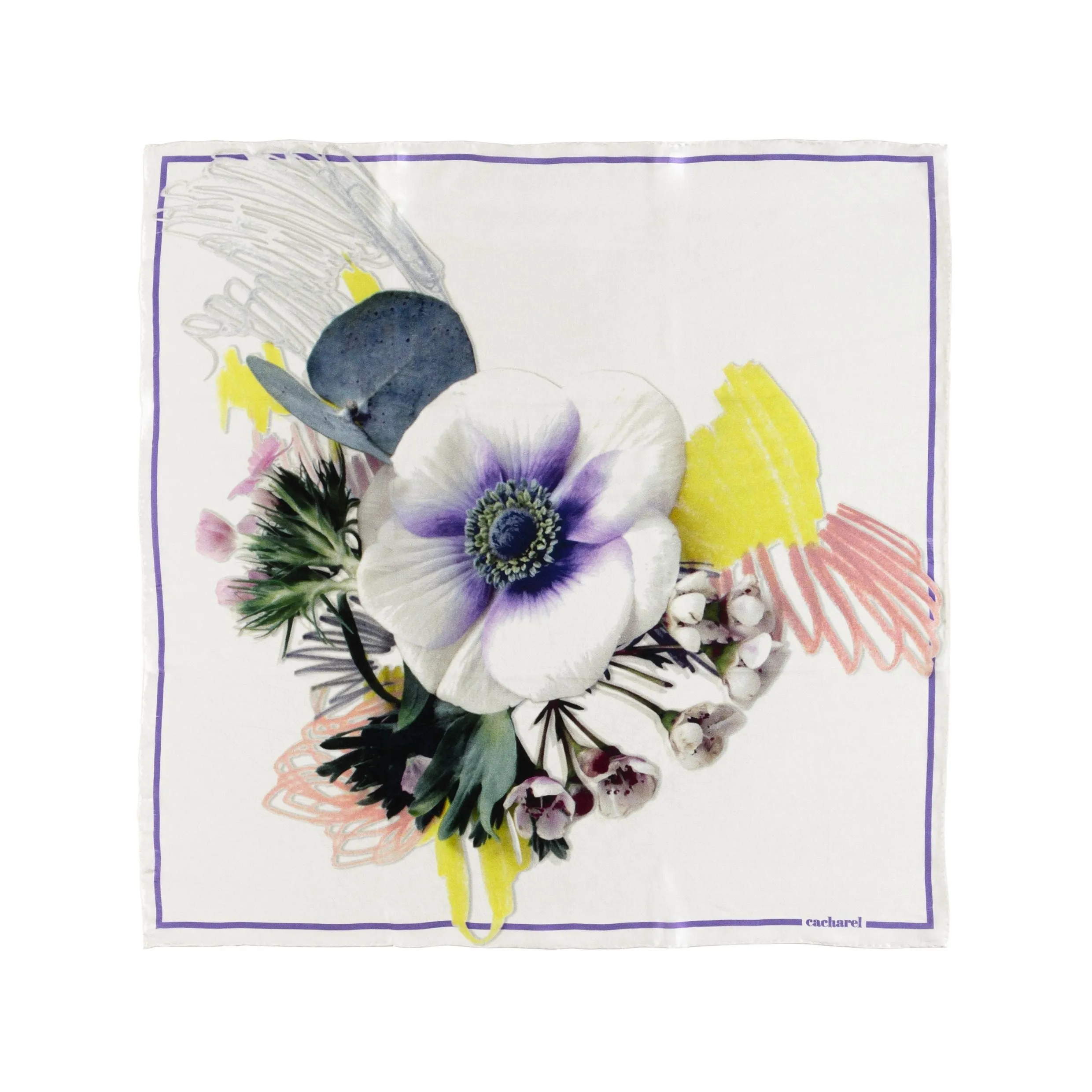 Cacharel CFM937F-Silk scarf Madeleine White