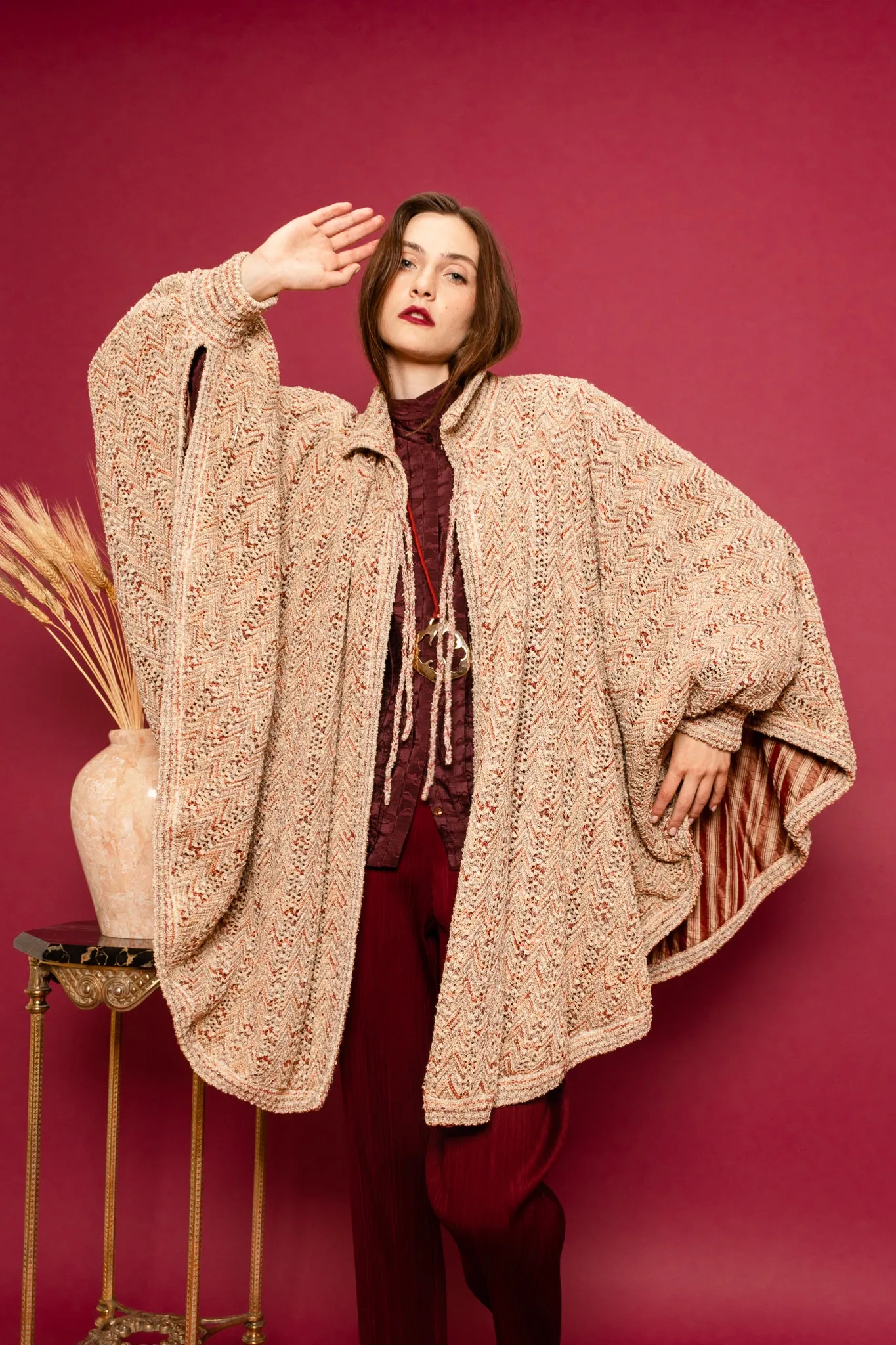 Chevron Knit Cocoon Sweater