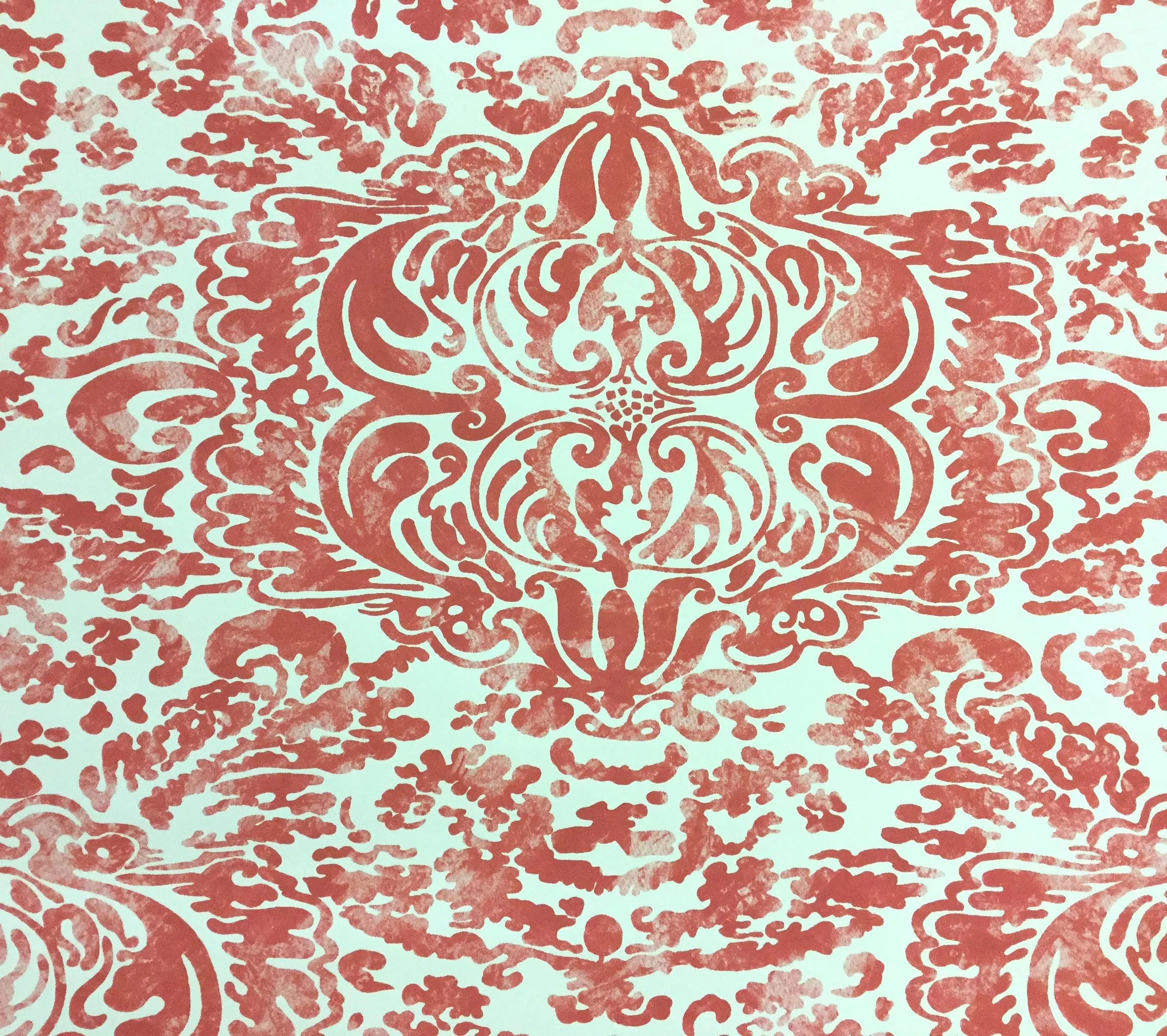 China Seas Wallpaper: San Marco - Custom Wildflower on Off White Paper (5 yard minimum)