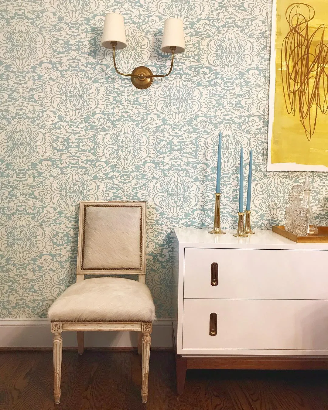 China Seas Wallpaper: San Marco - Custom Zibby Blue on White Paper (FIVE YARD MINIMUM)
